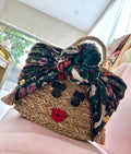 Whimsical Face Woven Handbag
